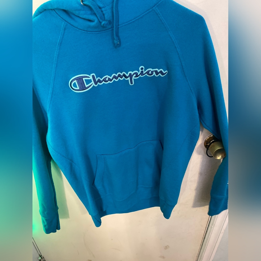 blue champion hoodie